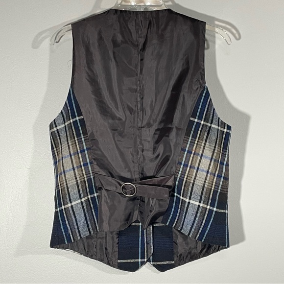 Venus Plaid‎ Wool Blend Vest - Picture 2 of 8